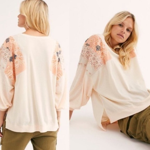 Luxury boho indie core gypsy festival Free People Feelin It Top Sz Small NWT - Picture 1 of 8